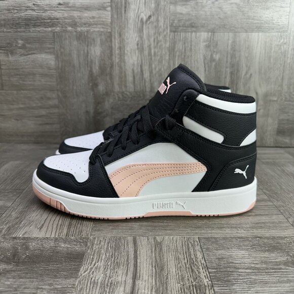 Puma Rebound Layup Women's size 6 Black Pink Midtop Shoes 394891-40 - Picture 5 of 8
